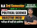 Political Science BA 3rd Semester VVi Objective Questions | Political Science BA Semester 3