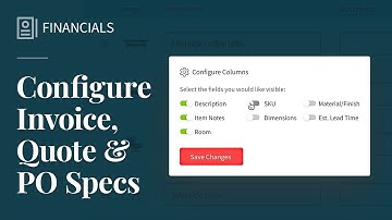 DesignFiles.co - Configure Which Specs Show for Quotes/Invoices/POs