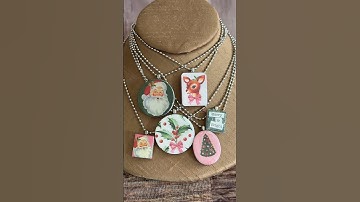 DIY Christmas Necklaces! How to make gifts with Mod Podge Dimensional Magic. #crafts #jewelrymaking