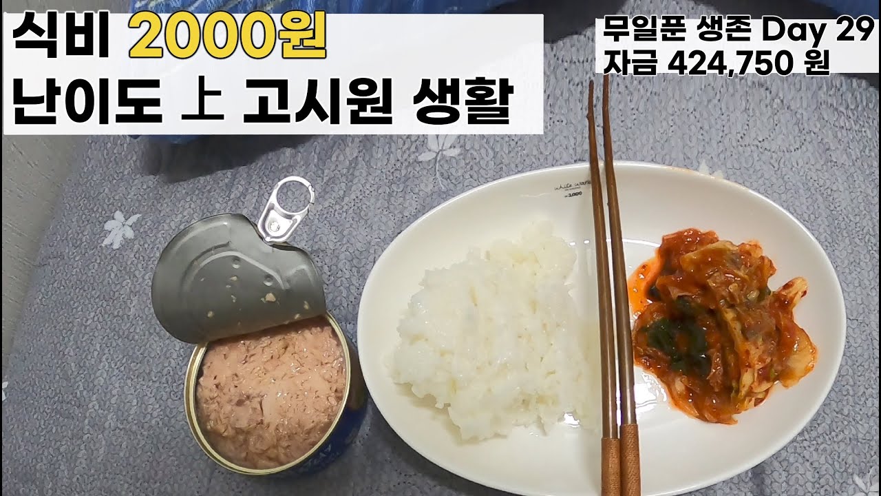 내가 식비 2000원으로 고시원에서 사는 법 【생존-29일】