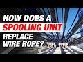 How Does a Spooling Unit Replace Wire Rope On a LR 1600 Crane?