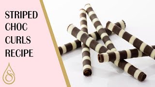 Striped Chocolate Curls Recipe (Full Recipe) | Kirsten Tibballs