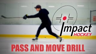 Easy Drill to Improve Stick-handling, Shooting, & Passing • Pass & Move • Impact Hockey Stick Skills