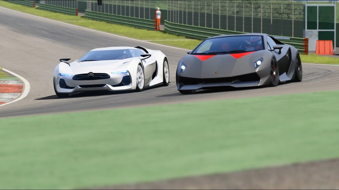 Citroen GT Road Car vs Lamborghini Sesto Elemento at Vallelunga - YouTube