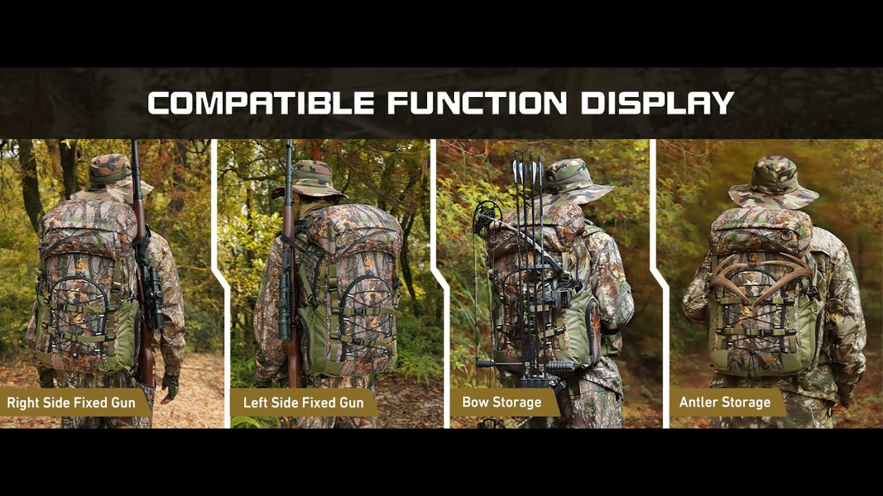Kalkal Hunting Backpack with Magnetic Quick Release Rifle System