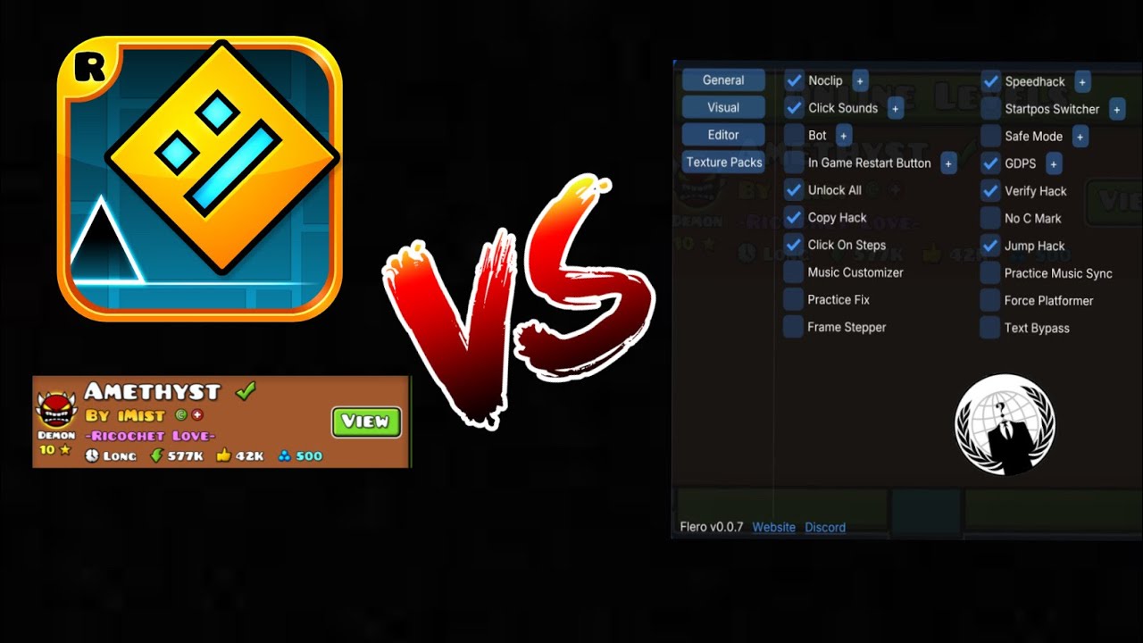 Geometry Dash Hack Client Vs hardest level (amethyst) - YouTube
