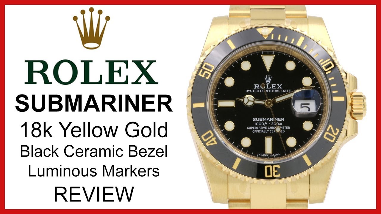 ▷ Rolex Submariner, yellow Gold, black 