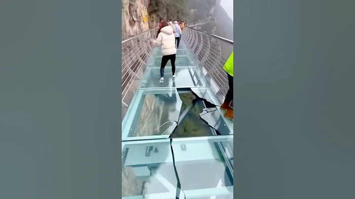 Glass Bridge Cracks Under Feet! 😱 Tourists Step on Shattered Glass #DangerousSpot #ViralFail