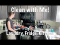 Clean with me: Laundry, Fridge, and Kitchen Edition