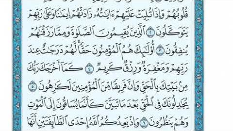 تلاوة سورة الأنفال من الآية 5 إلى الآية 11