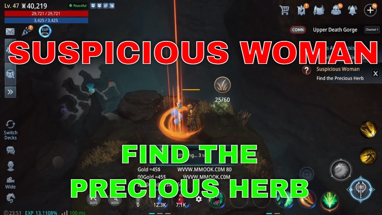 Mir4 Request Quest Clue: Suspicious Woman Find the Precious Herb Snake Pit