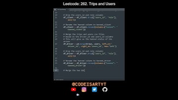 Leetcode 262. Trips and Users in Python | Python Leetcode | Python Coding Tutorial | Python ASMR