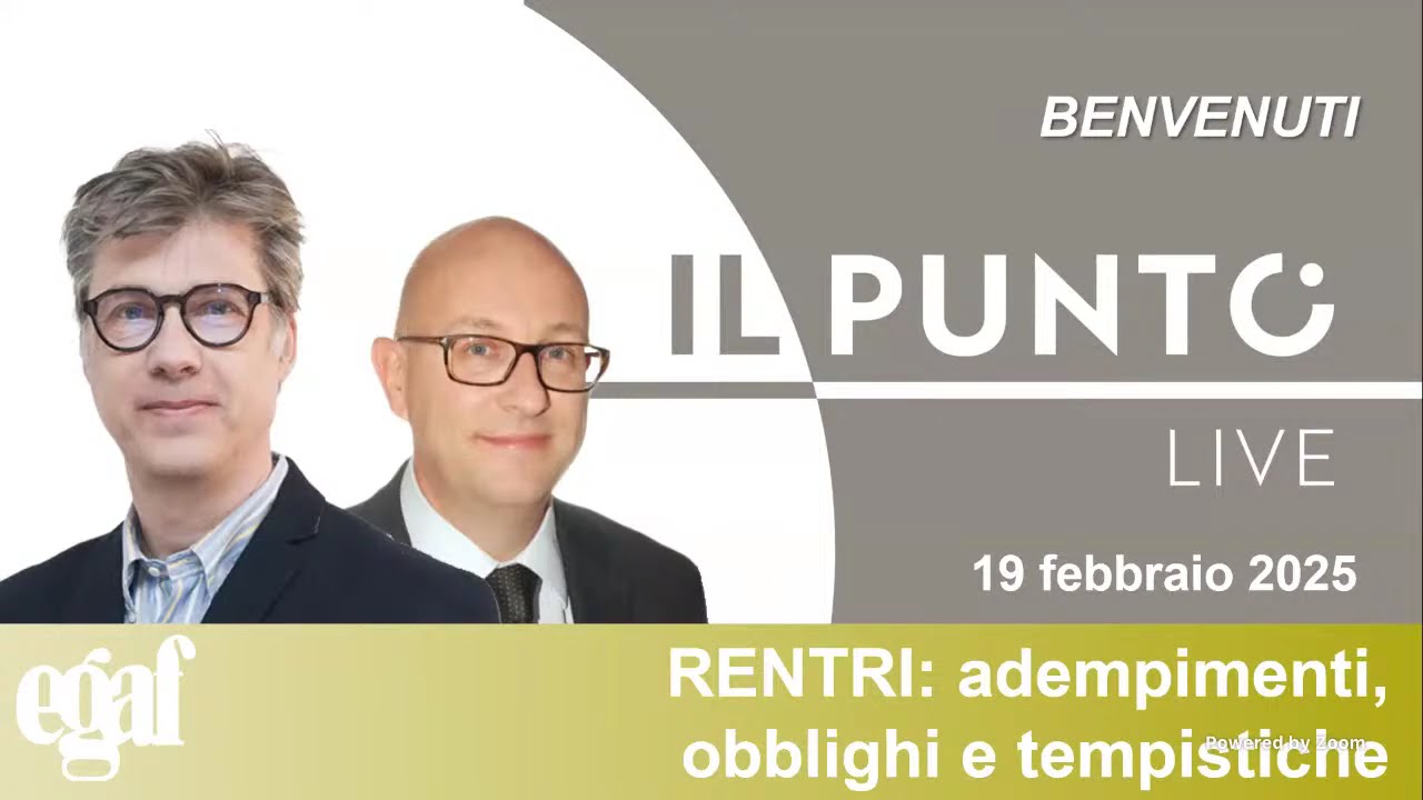 Il Punto Live: RENTRI - adempimenti, obblighi e tempistiche - Dott. A. Da Lio - Dott. A. Corrias