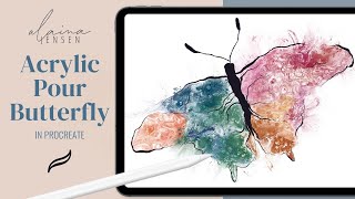 Create an Acrylic Pour Butterfly in Procreate | Digital Fluid Painting screenshot 5