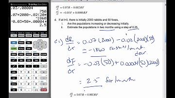 IB MAI HL - 12.05.1 Predator - Prey Model - Euler