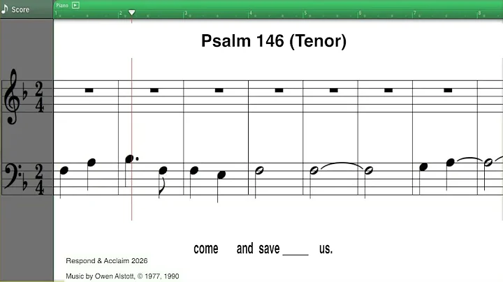 R&A Psalm, Third Sunday of Advent 2025, Psalm 146, Tenor
