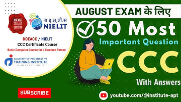 AUG -2023 EXAM-1 - 50 CCC MOST IMPORTANT QUESTION WITH ANSWER || CCC EXAM