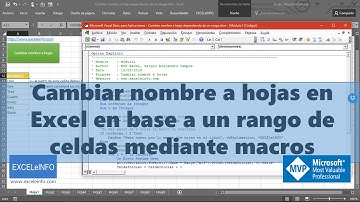 Cambiar nombre a hojas en Excel en base a un rango de celdas mediante macros
