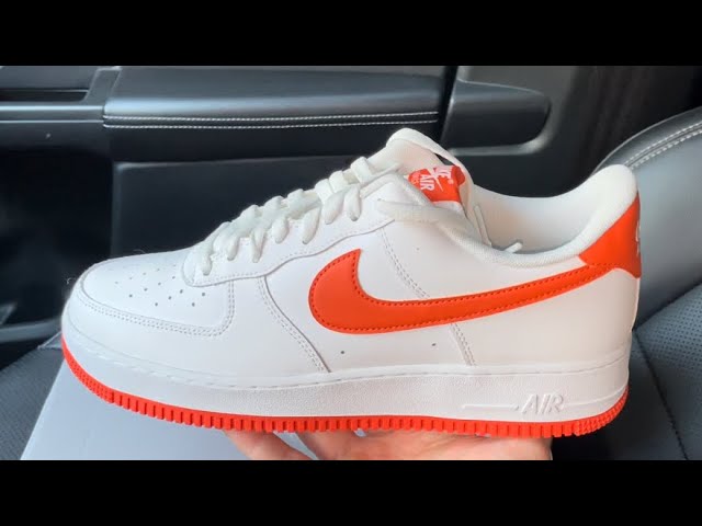 orange white air force ones