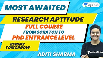 NTA UGC NET 2021 | Research Aptitude | Full Course from Scratch to PhD Entrance Level | by Aditi Mam