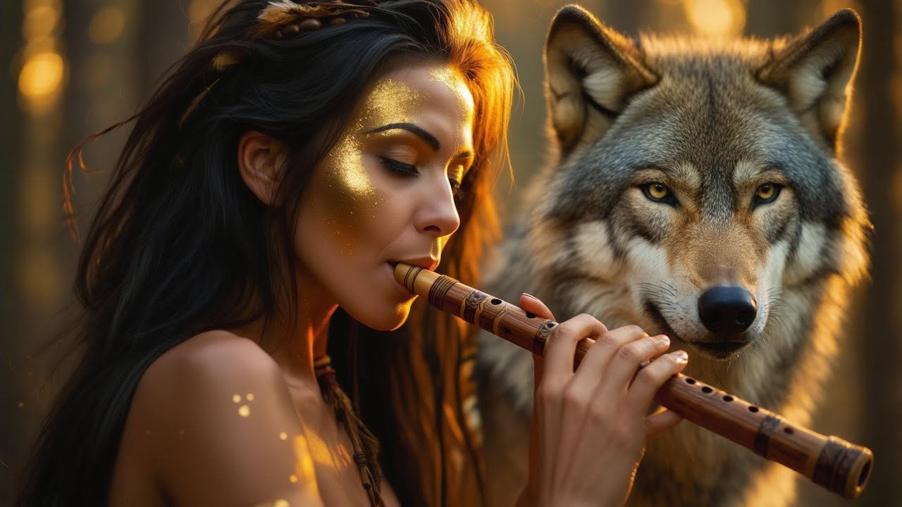 🐺 Священное волчье пение 🌄 – Шаманская флейта и барабаны леса (без рекламы)