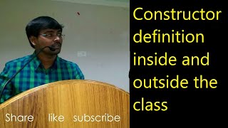DEFINING CONSTRUCTORS INSIDE AND OUTSIDE THE CLASS || EXAMPLE|| C++ PROGRAMMING -- Lecture--17
