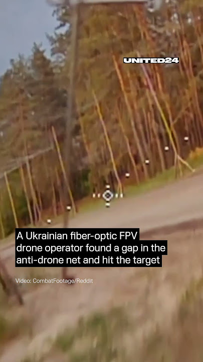Ukrainian Drone Operator Found a Gap in the Anti Drone Net and Hit the Target #warinukraine #drone