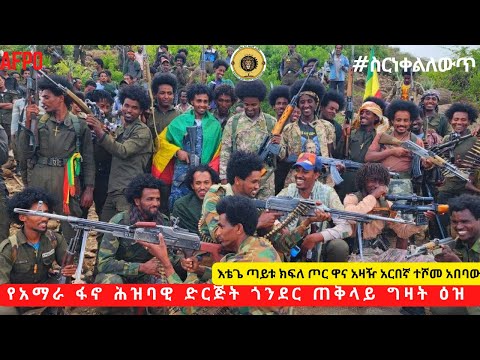 አርበኛ ተሾመ አበባው የሚመራው ከአማራ ፋኖ ሕዝባዊ ድርጅት ጎንደር ጠቅላይ ግዛት ዕዝ እቴጌ ጣይቱ ክፍለ ጦር የተሰጠ መግለጫ አርበኛ መልካሙ ጣሴ