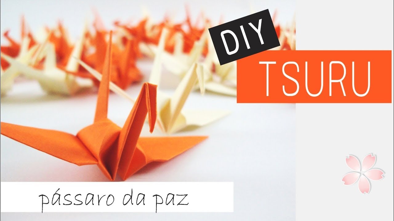 Como dobrar um TSURU (origami) passarinho de PAPEL DIY Bem