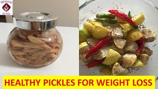 healthy pickles for weight loss | easy lemon chilli pickle | quick ginger pickle | Winnie the Food