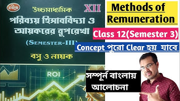 #1 Methods of Remuneration Class 12 in bengali//Cost Accounting Class 12 Sem 3 from Basu Nayak