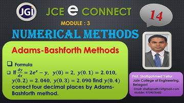 #14 || Adams-Bashforth Methods || Formula || Problem#1|| If y