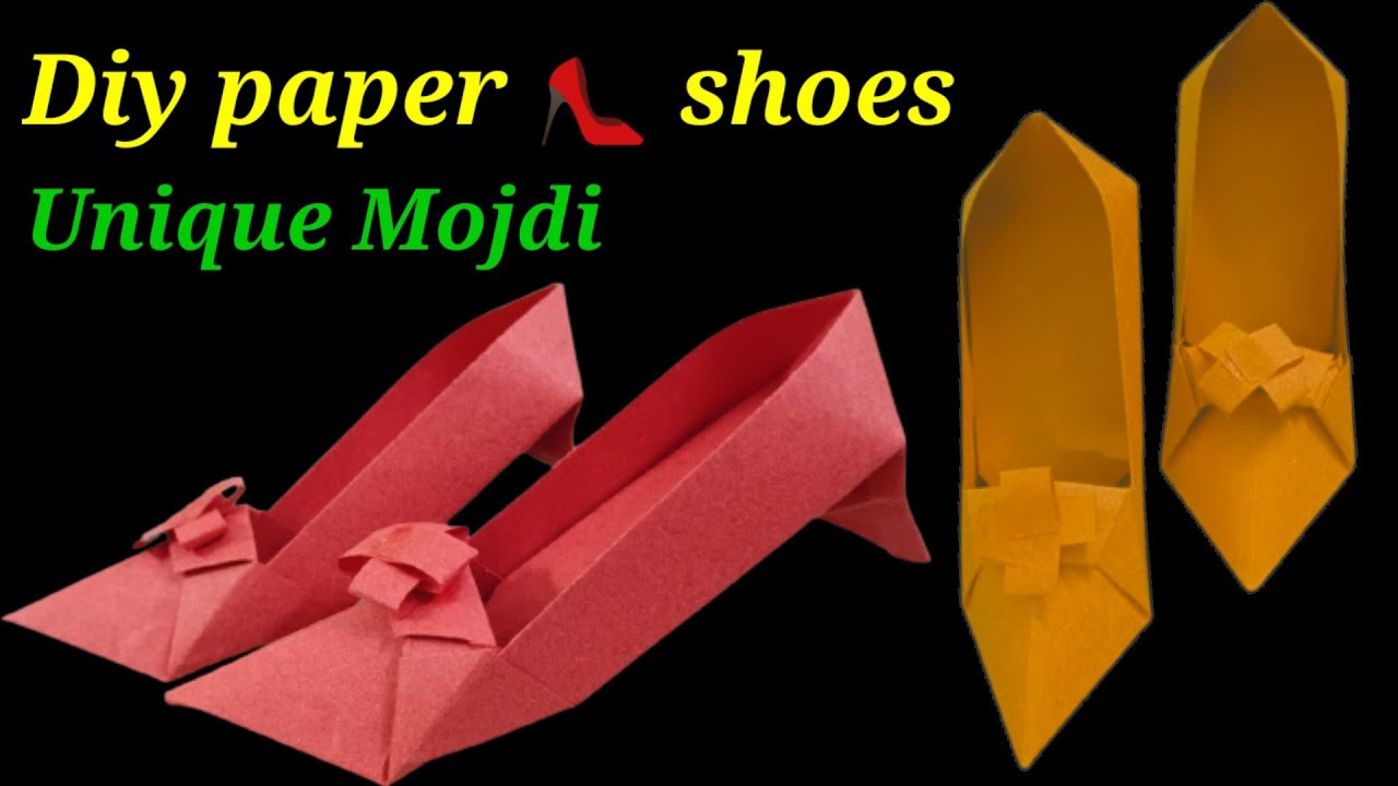 Diy unique mini paper 👠 shoes | paper shoes craft | easy craft | easy ...