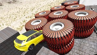 Beamng Drive - Crush Cars with Large Wheels #3
