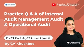 Practice Q & A of Internal Audit Management Audit & Operational Audit | CA Khushboo Sanghavi