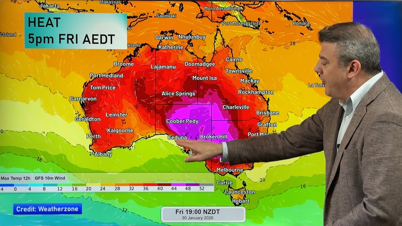 Oz: Tracking extreme heat, a Sunday colder change and wet weather next ...