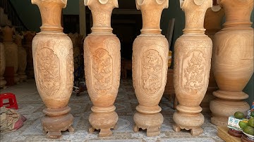 Giới thiệu 2 cặp lục bình gỗ xà cừ 1m60 đục tứ quý đẹp từ mộc gửi đến mọi người tham khảo.