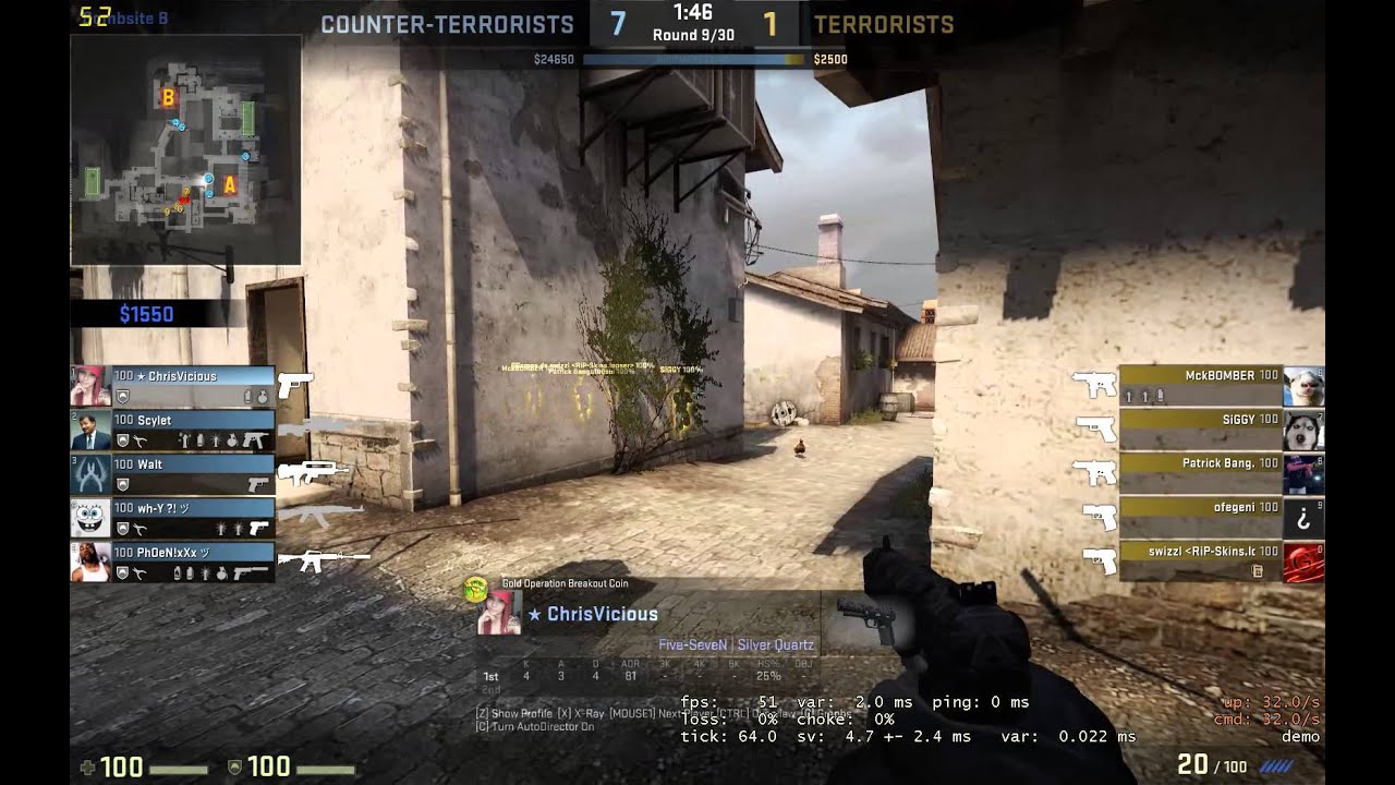 CS:GO Fiveseven ACE - ChrisVicious - Supreme Master First Class - YouTube