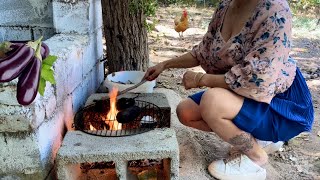Crispy Fried Eggplant Simple Village Cooking Over Fire