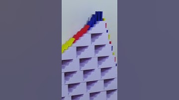 Dominoes UP THE STAIRS?! #shorts