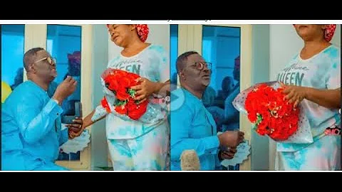 TEARS OF JOY AS ACTOR ANTAR LANIYAN GOES DOWN ON HIS KNEES TO PROPOSE TO ACTRESS BIMBO OSHIN ON SET
