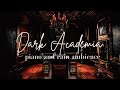 Mystery piano rain ambience 8 hours  dark academia  nocturnes and mysteries  studying  sleeping