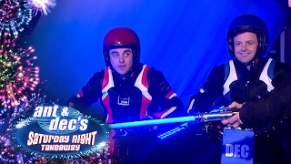 Ant V Dec: Electric Motorcycle Race Around ITV Studios! - Saturday Night Takeaway