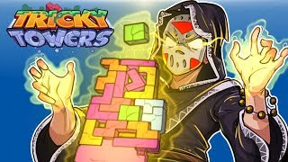 Tricky Towers   I USE ALL MY BRAIN POWER!!! (3 Player VS)