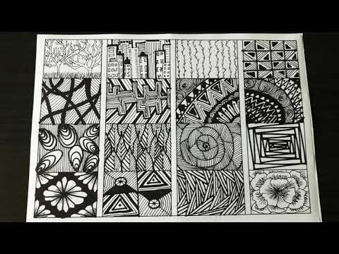 16 kolay zentangle çizimi / zentangle art / doodle desenleri / zentangle patterns / çizgi çalışması
