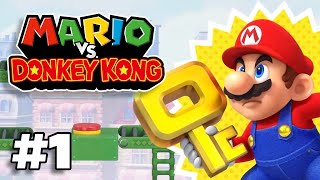 Mario vs Donkey Kong - World 1: Mario Toy Company & World 2: Donkey Kong Jungle (Lets Play Part 1)