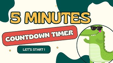 CROCODILE COUNTDOWN ! 5:00 🐊 timer from 5 minutes to zero in minutes and seconds / 300"