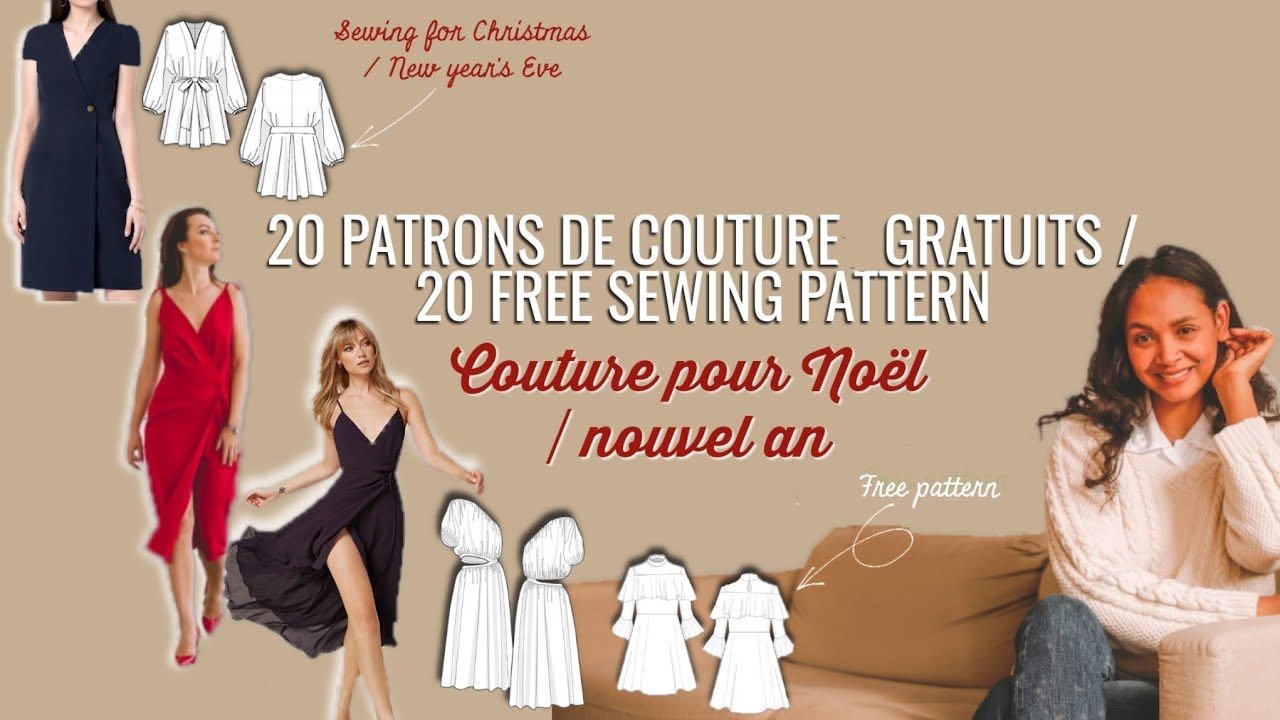 20 PATRONS DE COUTURE GRATUITS : Couture  pour Noël  /nouvel an  ( free sewing pattern)