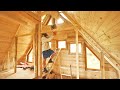 Off Grid LOG CABIN Build / Dividing Loft into Two Rooms (S3 Ep8)