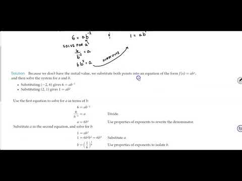 Math 10 6.1 Example 5 Writing an Exponential Model When the Initial Value is Not Known
